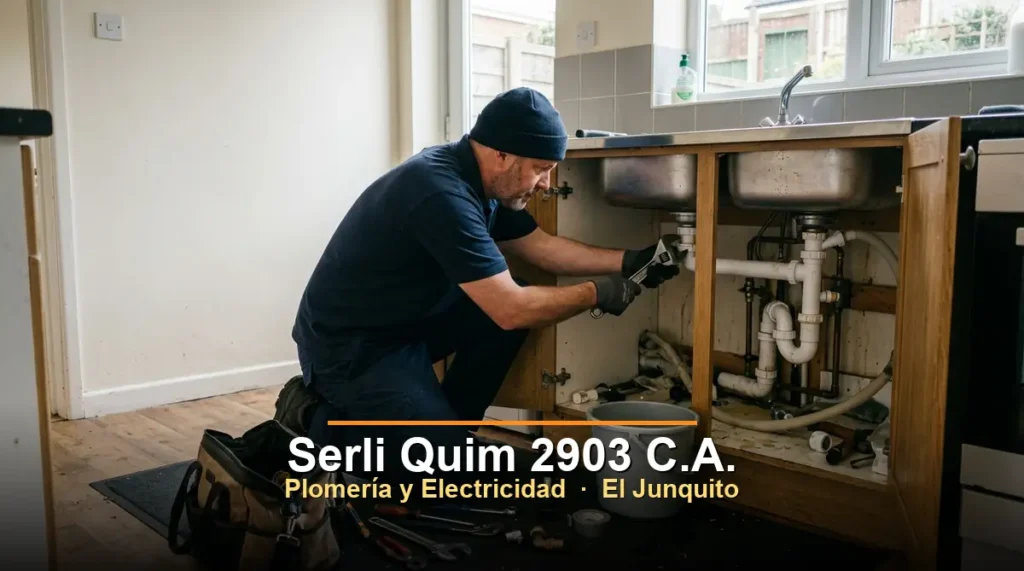 Tecnico de plomeria y electricidad Serli Quim 2903 trabajando en El Junquito